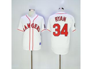Texas Rangers 34 Nolan Ryan Baseball Jersey White