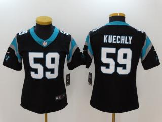 Women Carolina Panthers 59 Luke Kuechly Football Jersey Legend Black