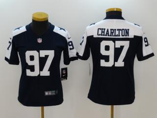 Women Dallas Cowboys 97 Taco Charlton Football Jersey Legend Navy Blue