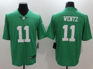 Philadelphia Eagles 11 Carson Wentz Football Jersey Legend Apple green