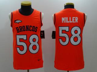 Denver Broncos 58 Von Miller Football Jersey vest Legend Orange