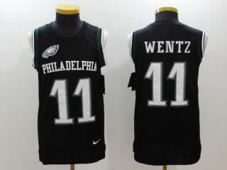 Philadelphia Eagles 11 Carson Wentz Football Jersey vest Legend Black