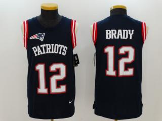 New England Patriots 12 Tom Brady Football Jersey vest Legend Black