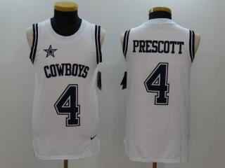 Dallas Cowboys 4 Dak Prescott Football Jersey vest Legend White