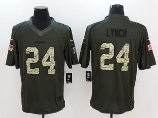 Oakland Raiders 24 Marshawn Lynch Salute To Service Limited Jersey Army green