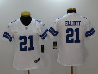 Women Dallas Cowboys 21 Ezekiel Elliott Football Jersey Legend White