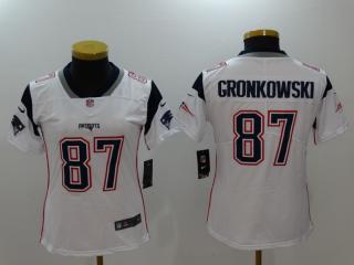 Women New England Patriots 87 Rob Gronkowski Football Jersey Legend White