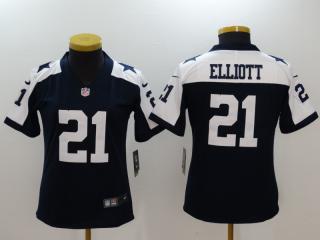 Women Dallas Cowboys 21 Ezekiel Elliott Football Jersey Legend Navy Blue