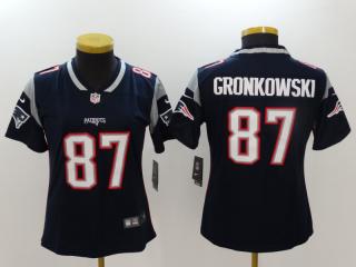 Women New England Patriots 87 Rob Gronkowski Football Jersey Legend Navy Blue