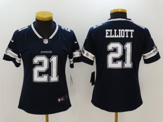 Women Dallas Cowboys 21 Ezekiel Elliott Football Jersey Legend Navy Blue