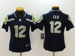 Women Seattle Seahawks 12 12th Fan Football Jersey Legend Navy Blue