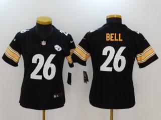 Women Pittsburgh Steelers 26 LeVeon Bell Football Jersey Legend Black