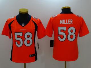 Women Denver Broncos 58 Von Miller Bowman Football Jersey Legend Orange