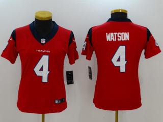 Women Houston Texans 4 Deshaun Watson Football Jersey Legend Red