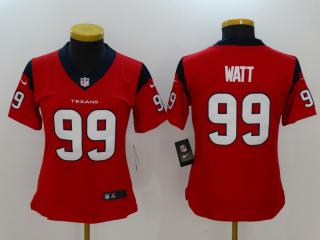 Women Houston Texans 99 JJ Watt Football Jersey Legend Red
