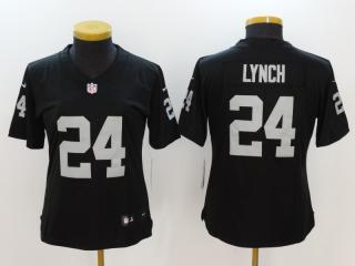 Women Oakland Raiders 24 Marshawn Lynch Football Jersey Legend Black