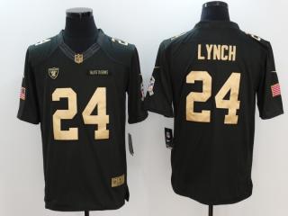 Oakland Raiders 24 Marshawn Lynch Gold Anthracite Salute To Service Limited Jersey
