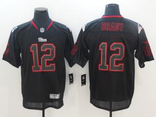 New England Patriots 12 Tom Brady Football Jersey Black