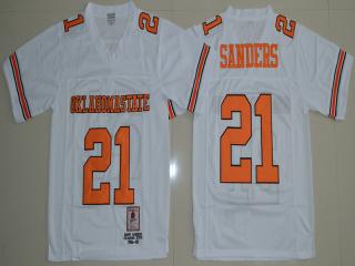 Oklahoma State Cowboys 21 Barry Sanders College Football Jersey White