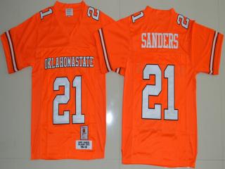 Oklahoma State Cowboys 21 Barry Sanders College Football Jersey Orange