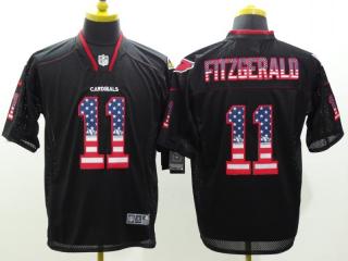 Arizona Cardinals 11 Larry Fitzgerald USA Flag Fashion Black Elite Jersey