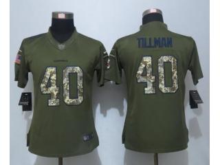 Women Arizona Cardinals 40 Pat Tillman Green Salute To Service Limited Jersey