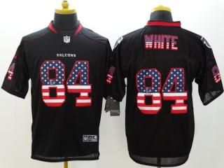 Atlanta Falcons 84 Roddy White USA Flag Fashion Black Elite Jersey