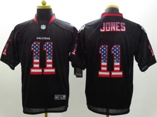 Atlanta Falcons 11 Julio Jones USA Flag Fashion Black Elite Jersey