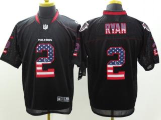 Atlanta Falcons 2 Matt Ryan USA Flag Fashion Black Elite Jersey