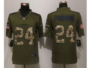 Atlanta Falcons 24 Devonta Freeman Green Salute To Service Limited Jersey