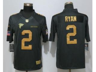 Atlanta Falcons 2 Matt Ryan Gold Anthracite Salute To Service Limited Jersey