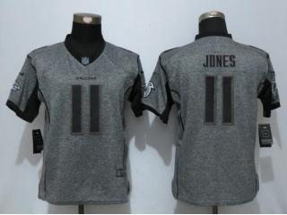 Women Atlanta Falcons 11 Julio Jones Stitched Gridiron Gray Elite Jersey