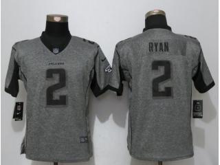 Women Atlanta Falcons 2 Matt Ryan Stitched Gridiron Gray Elite Jersey