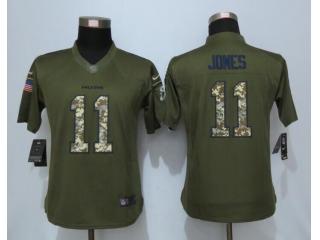 Women Atlanta Falcons 11 Julio Jones Green Salute To Service Limited Jersey