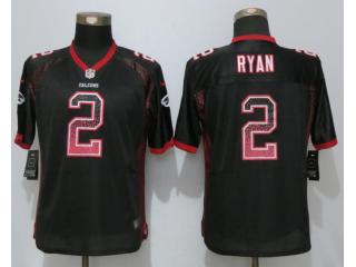 Women Atlanta Falcons 2 Matt Ryan Drift Fashion Black Elite Jersey
