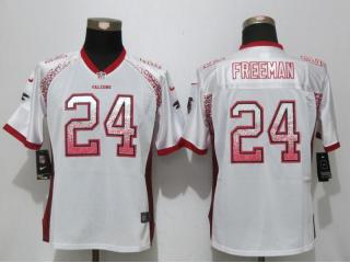 Women Atlanta Falcons 24 Devonta Freeman Drift Fashion White Elite Jersey