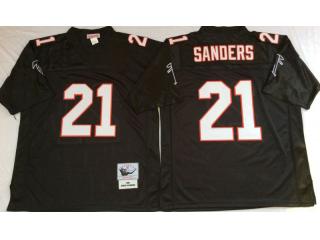 Atlanta Falcons 21 Deion Sanders Football Jersey Black Retro