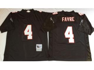 Atlanta Falcons 4 Brett Favre Football Jersey Black Retro