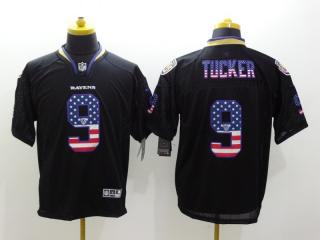 Baltimore Ravens 9 Justin Tucker USA Flag Fashion Black Elite Jersey