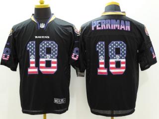 Baltimore Ravens 18 Breshad Perriman USA Flag Fashion Black Elite Jersey