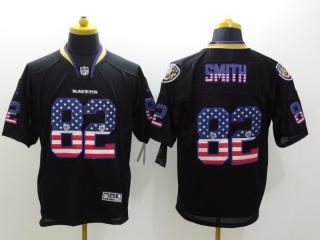 Baltimore Ravens 82 Torrey Smith USA Flag Fashion Black Elite Jersey