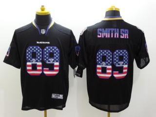 Baltimore Ravens 89 Steve Smith Sr USA Flag Fashion Black Elite Jersey
