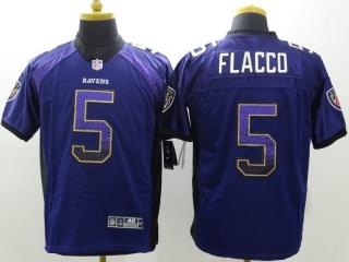 Baltimore Ravens 5 Joe Flacco Drift Fashion Purple Elite Jersey