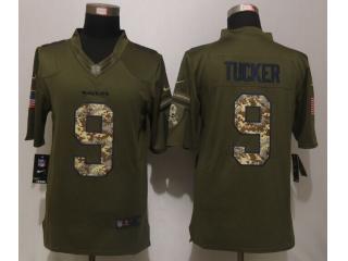 Baltimore Ravens 9 Justin Tucker Green Salute To Service Limited Jersey