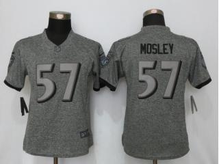 Women Baltimore Ravens 57 C.J. Mosley Stitched Gridiron Gray Limited Jersey