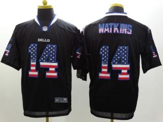 Buffalo Bills 14 Sammy Watkins USA Flag Fashion Black Elite Jersey