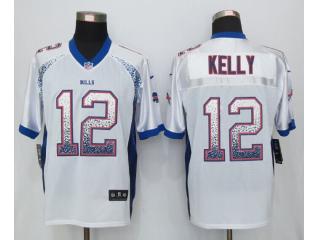 Buffalo Bills 12 Jim Kelly Fashion White Elite Jersey