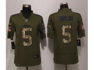Buffalo Bills 5 Tyrod Taylor Green Salute To Service Limited Jersey