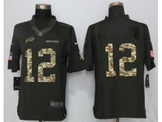 Buffalo Bills 12 Jim Kelly Anthracite Salute To Service Limited Jersey