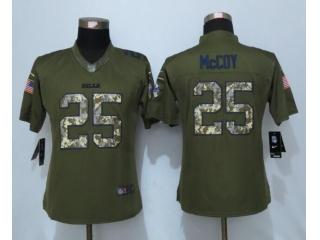 Women Buffalo Bills 25 LeSean McCoy Green Salute To Service Limited Jersey